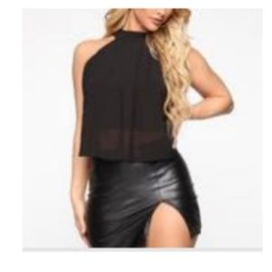 Sheer Black Halter